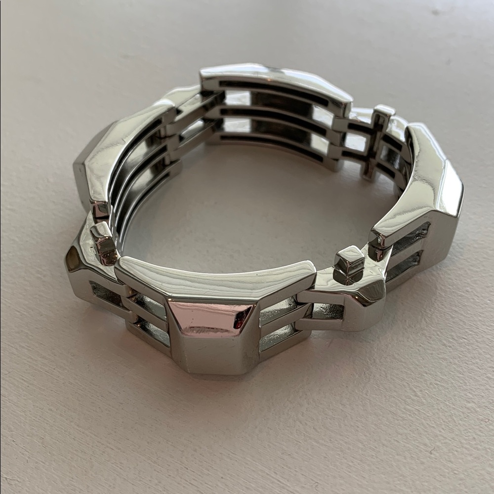 Silver Geometric Metal Bracelet - Stella & Dot